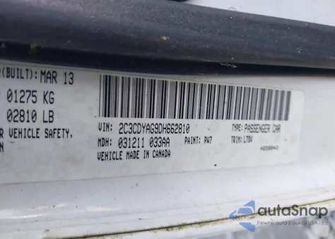 2013 Dodge Challenger Sxt from USA, damaged, VIN 2C3CDYAG9DH662810